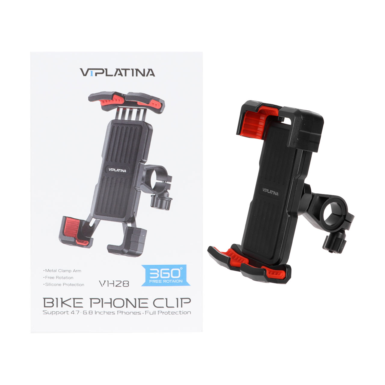 هولدر گوشی موبایل مخصوص موتورسیکلت و دوچرخه VIPLATINA مدل VH28 - مشکی